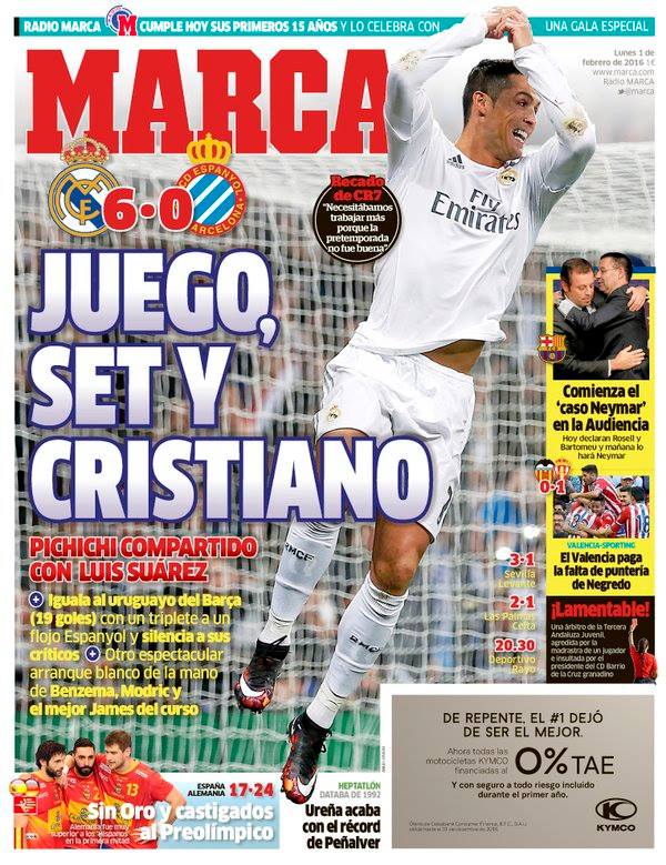 صحف مدريد الاثنين 1-2-2016