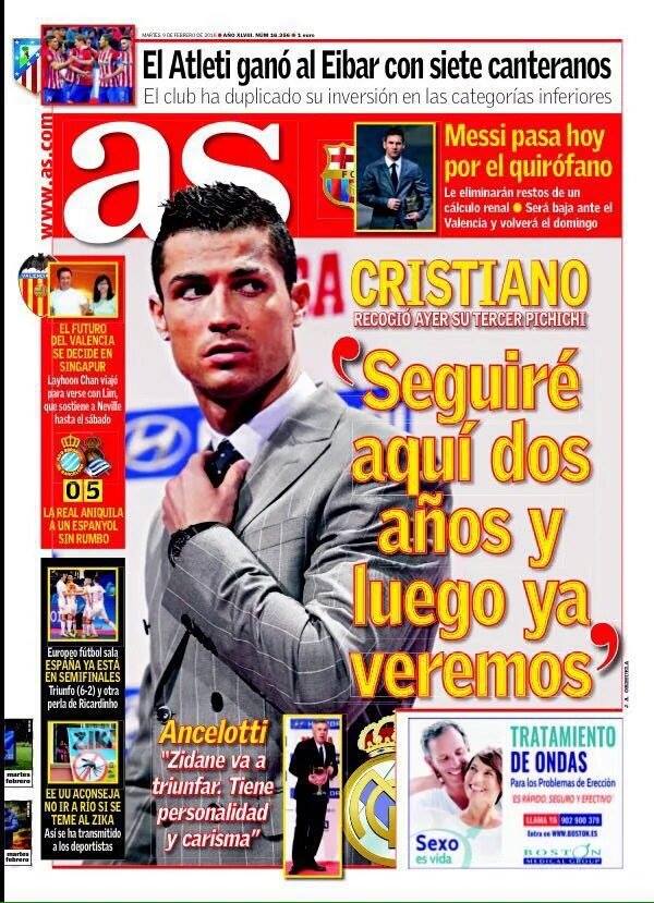 صحف مدريد الثلاثاء 9-2-2016