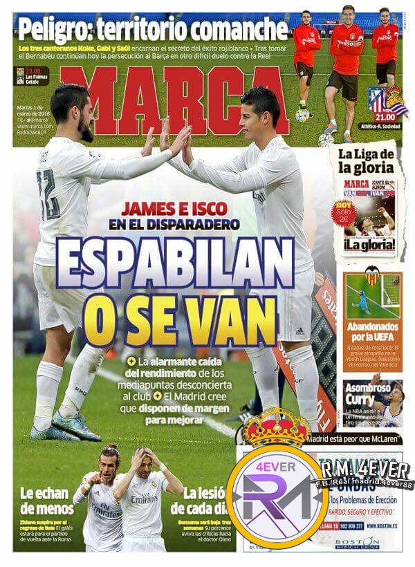 صحف مدريد الثلاثاء 1-3-2016 ماركا