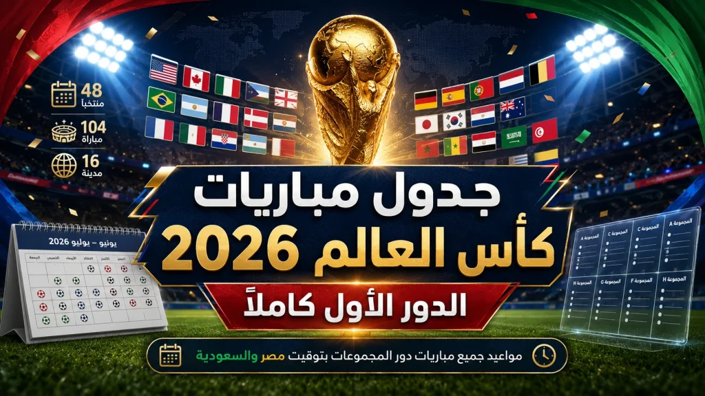 جدول مباريات كأس العالم 2026 الدور الأول كاملًا بتوقيت مصر والسعودية
